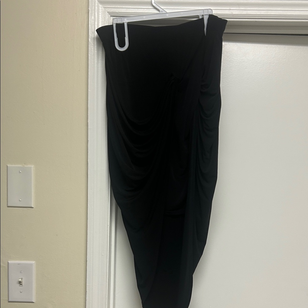 Ashley Stewart Asymmetrical Black Skirt